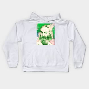 Walt Whitman Green Portrait | Walt Whitman Artwork 7 Kids Hoodie